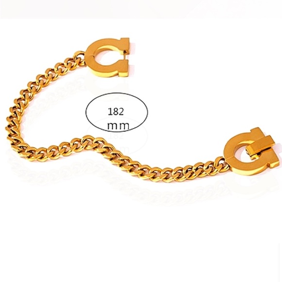 Omega Gold Cuban Stainless Steel Chain Link Bracelet - Picture 9 of 10